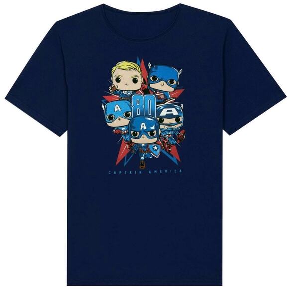 Funko Other - Funko POP! Tee: Captain America 80th Anniversary Collector Corps NEW XS
